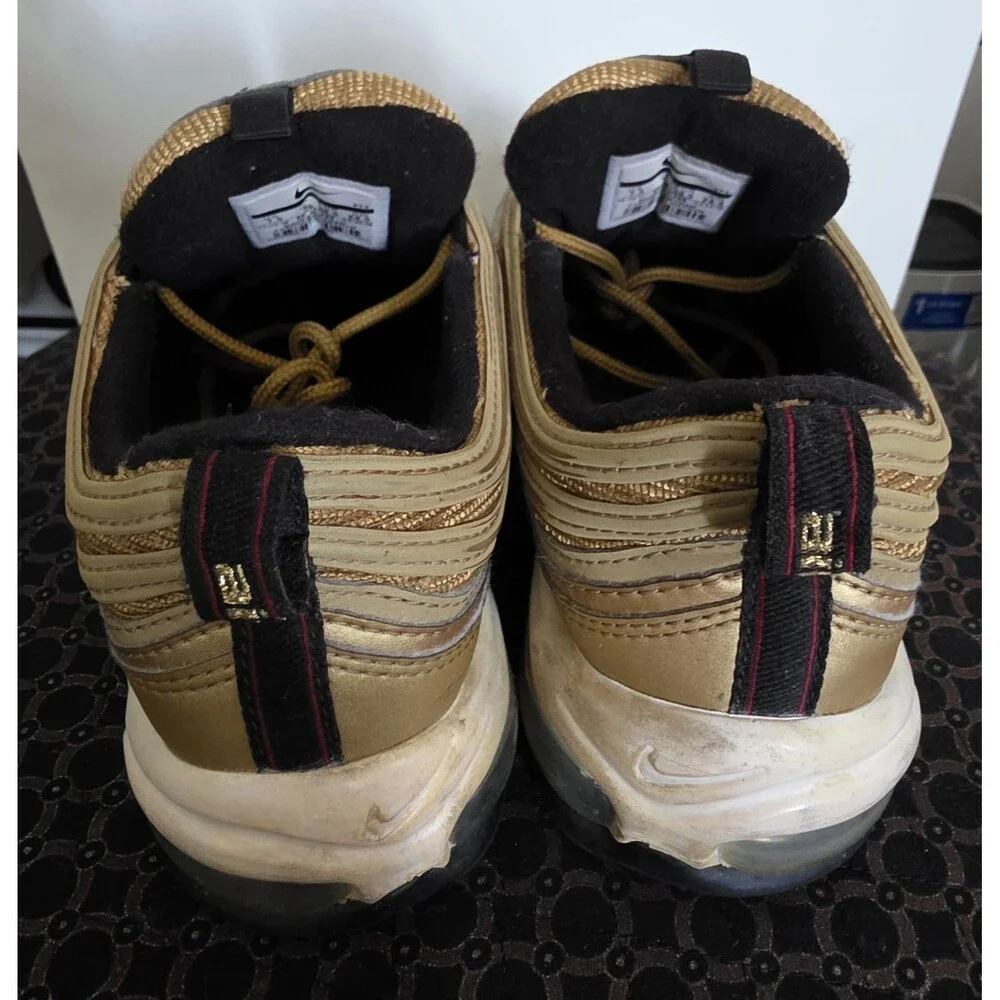 Nice NIKE Air Max 97 OG Golden Bullet (2023) DM0028-700 GOLD Sz 7.5 VGUC